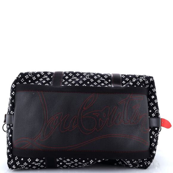 Christian Louboutin Paris Loubicity Weekender Embroidered Fabric Black - Picture 4 of 6